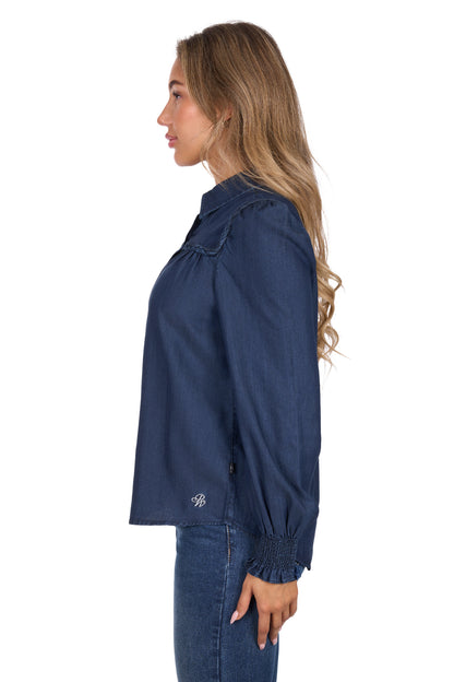 Pure Western Women's Daniela L/S Shirt - Blue