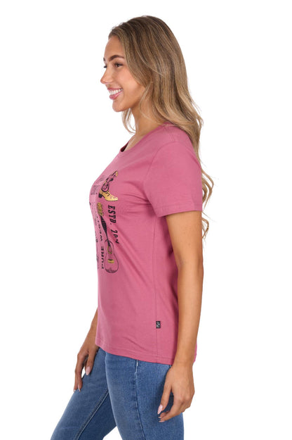 Pure Western Women's Trinity SS Tee - Raspberry
