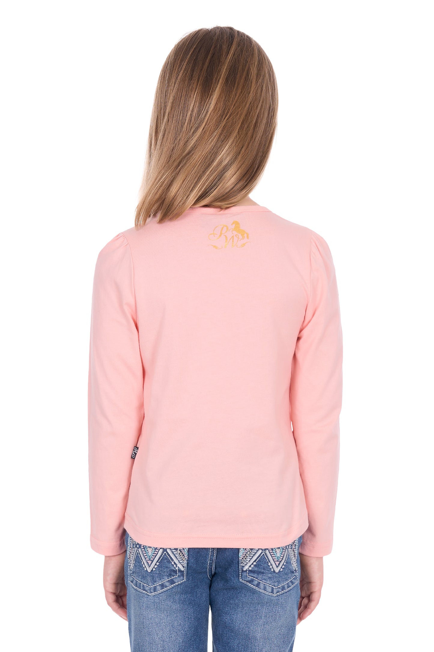 Pure Western Girls Danica L/S Tee - Peach