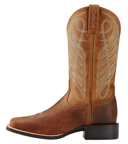 Ariat Ladies Round Up Western Powder Bwn