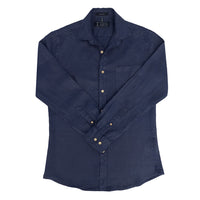 Pilbara Mens Linen L/S Shirt - Petrol