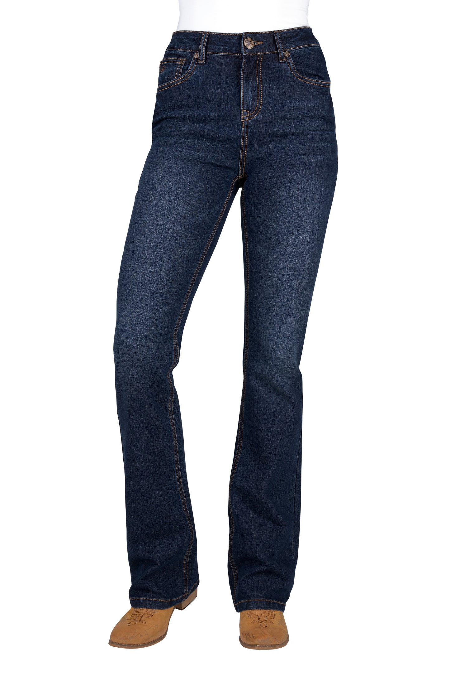Pure Western Women’s Sam High Rise Boot Cut Jean 34 Inch Leg