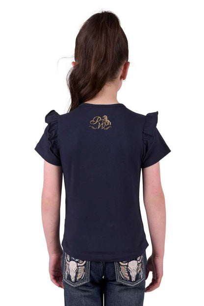 Pure Western Girls Milla SS Tee - Navy