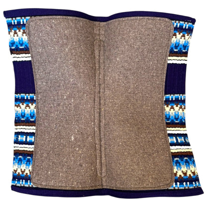 Smooth Like Cactus Cutting/ Ranch Contoured Western Show Saddle Pad - BLUE