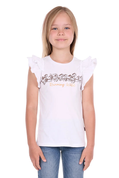 Pure Western Girl's Harper Short Sleeve Tee - White