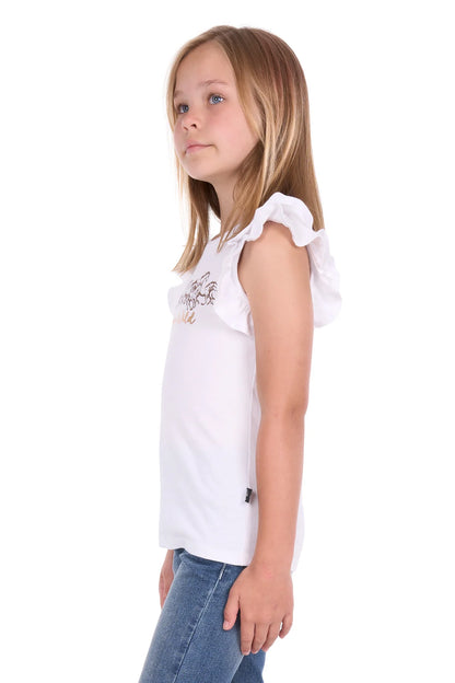 Pure Western Girl's Harper Short Sleeve Tee - White