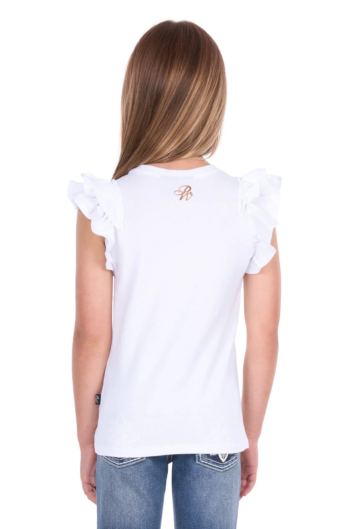 Pure Western Girl's Harper Short Sleeve Tee - White