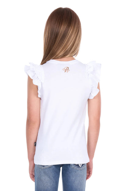 Pure Western Girl's Harper Short Sleeve Tee - White