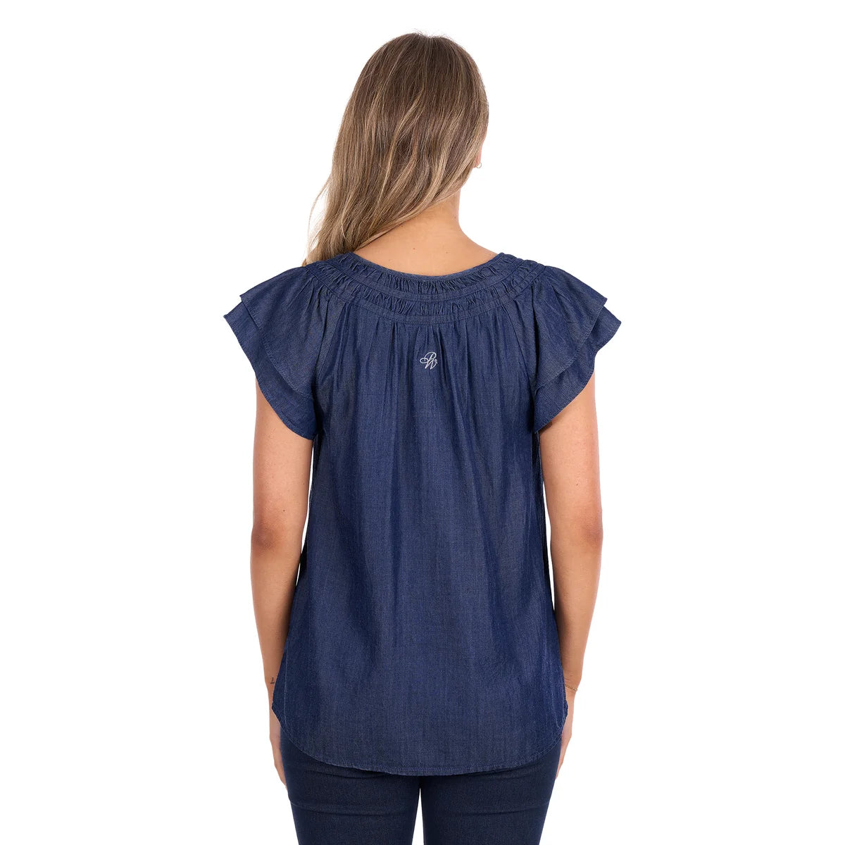 Pure Western Women's Connie SL Blouse - Dark Denim