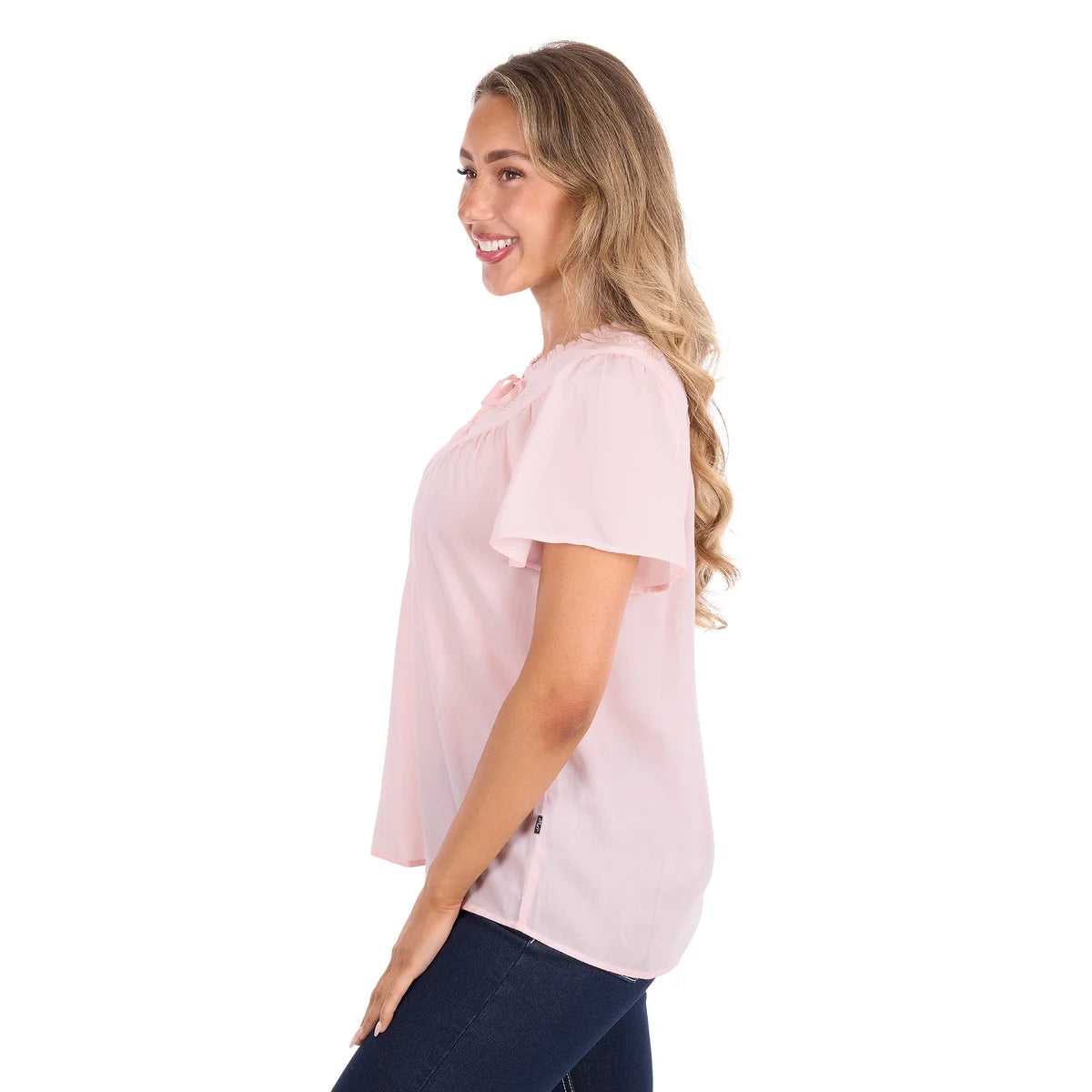 Pure Western Women's Leslie Short Sleeve Blouse - Blush