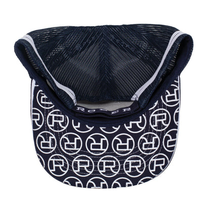 Roper Trucker Cap Mini Plaid- Navy/ White