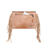 Montana West Genuine Leather Clutch/Crossbody - Brown