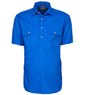 Mens Closed Front S/S Shirt Cobalt Blue