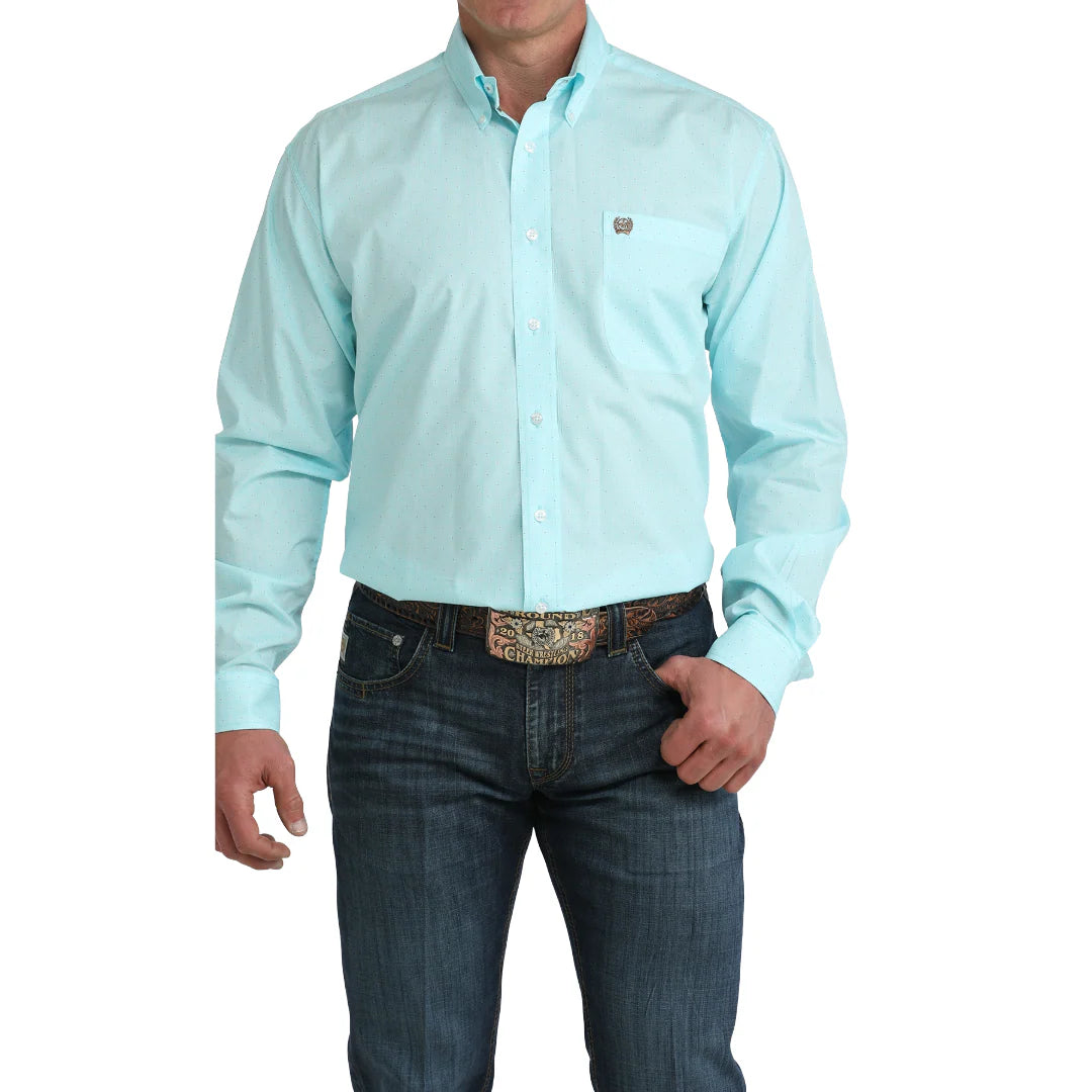 Cinch Aqua Pattern Men's Shirt