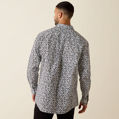 Ariat Men's Janson Classic Fit Long Sleeve Shirt - White / Grey