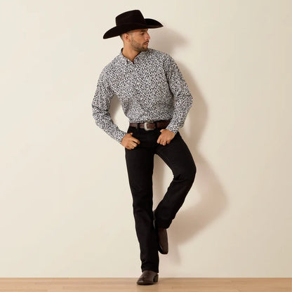 Ariat Men's Janson Classic Fit Long Sleeve Shirt - White / Grey