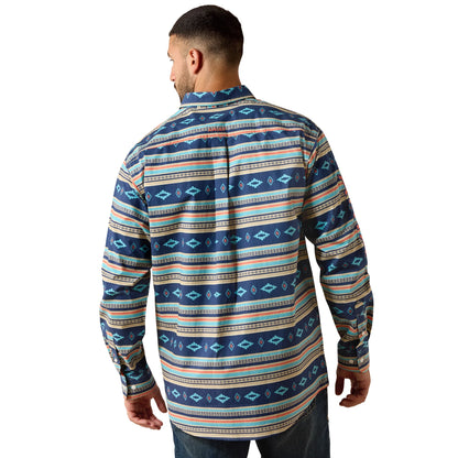 Ariat Men's Team Jet Classic Fit Long Sleeve Shirt Nav / Orange