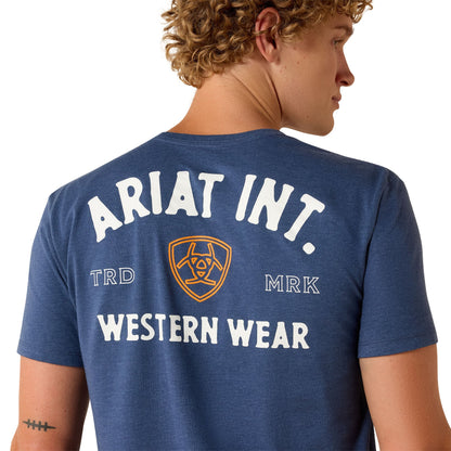 Ariat Men's Outline Shop Short Sleeve Tee Navy Heather