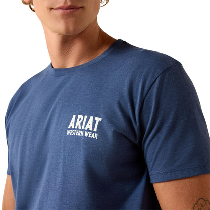 Ariat Men's Outline Shop Short Sleeve Tee Navy Heather