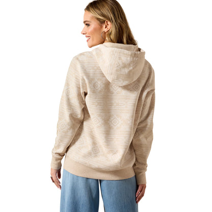 Ariat Women's Logo 2.0 Hoodie Khaki Heather Southwest Print
