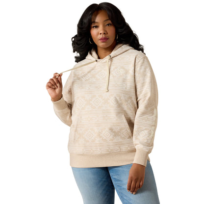 Ariat Women's Logo 2.0 Hoodie Khaki Heather Southwest Print