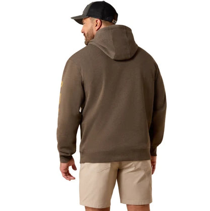 Ariat Men's Rebar Lightweight Duct Logo Hoodie Major Brown