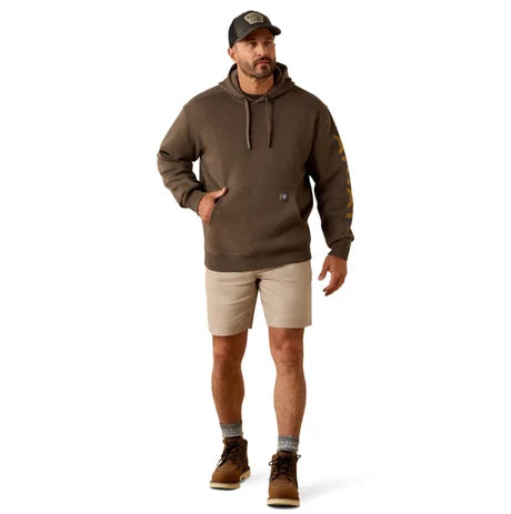 Ariat Men's Rebar Lightweight Duct Logo Hoodie Major Brown