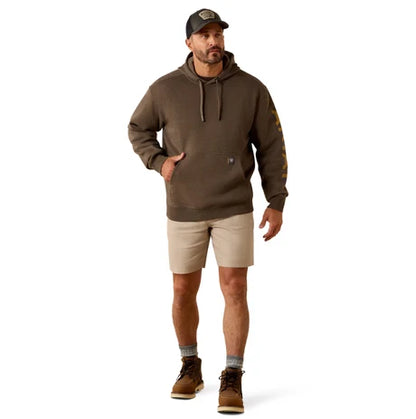 Ariat Men's Rebar Lightweight Duct Logo Hoodie Major Brown
