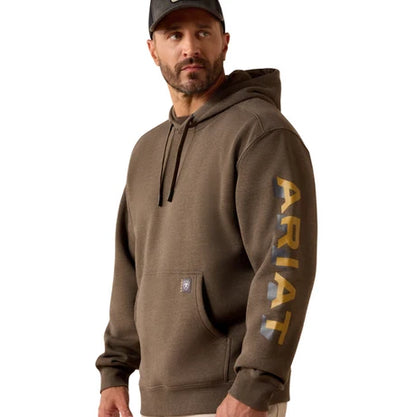 Ariat Men's Rebar Lightweight Duct Logo Hoodie Major Brown