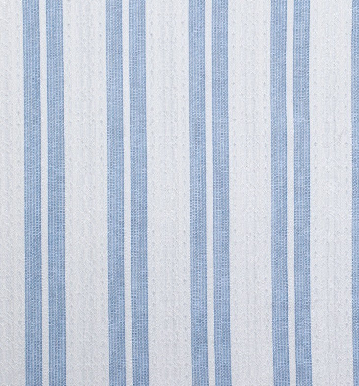 Just Country Women's Abbey Frills Full Button Print Work Shirt White & Denim Stripe Lace