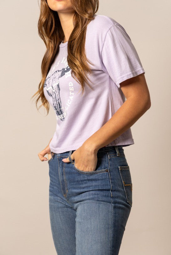 Kimes Ranch Ladies Bison Skull Tee - Lavender