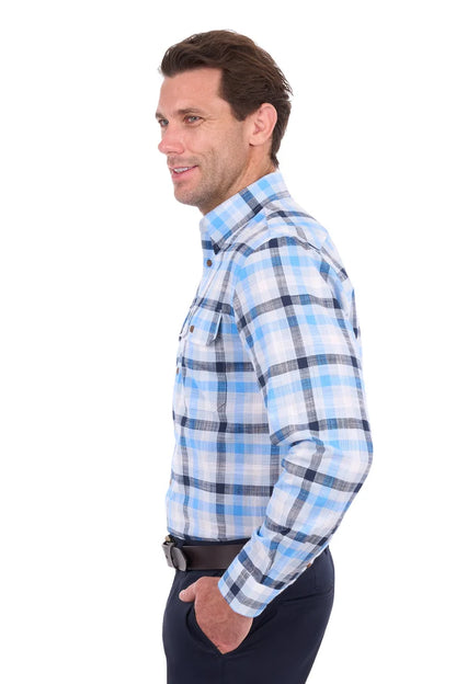 Men's Jacob 2PKT Long Sleeve Shirt - Royal / Black