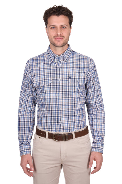 Thomas Cook Men's Patrick 2PKT L/S Shirt - Blue/Tan
