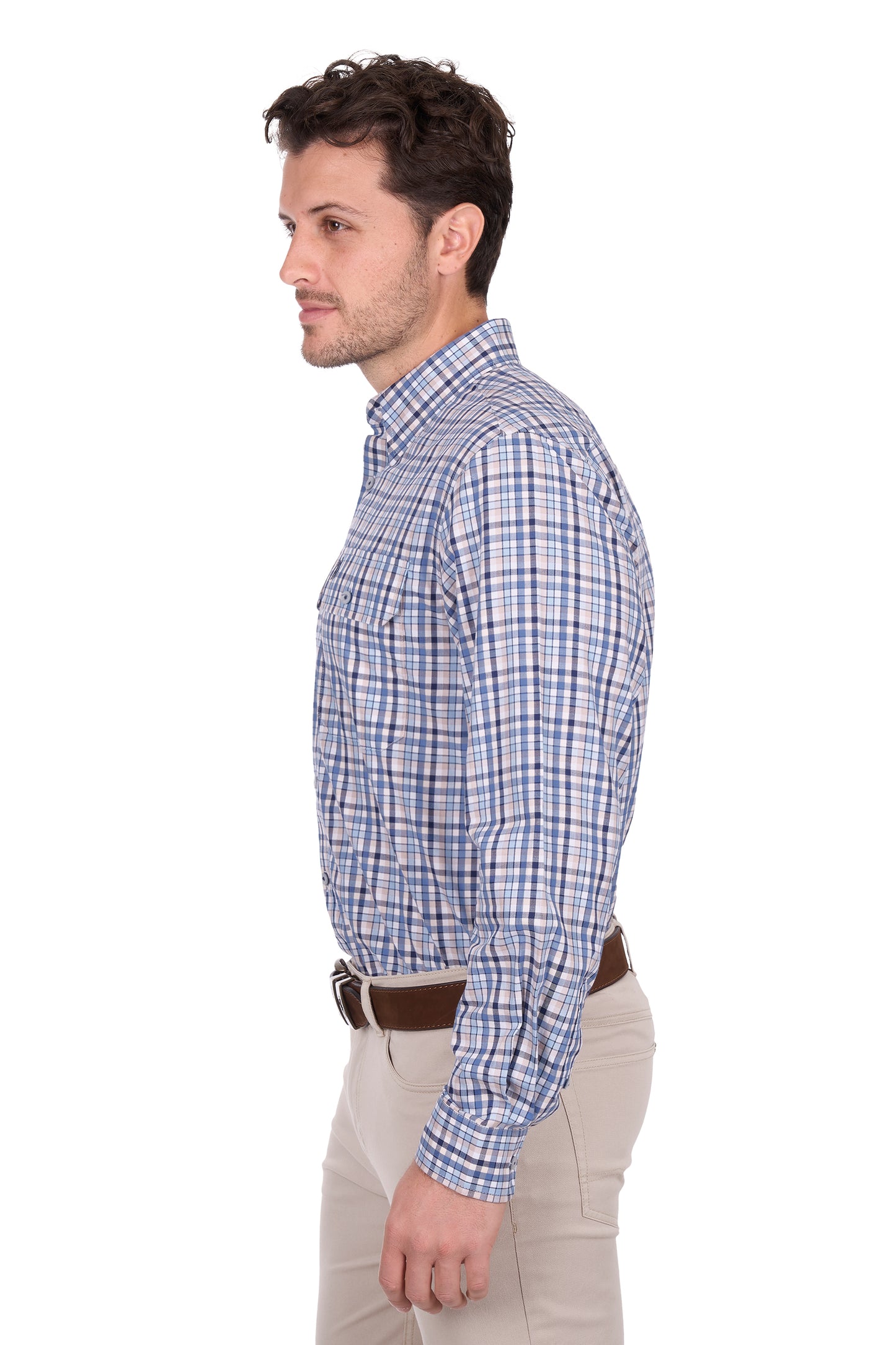Thomas Cook Men's Patrick 2PKT L/S Shirt - Blue/Tan