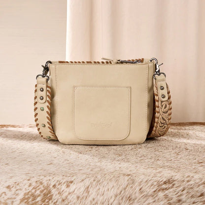 Trinity Ranch Cowhide Fringe Crossbody Bag - Tan