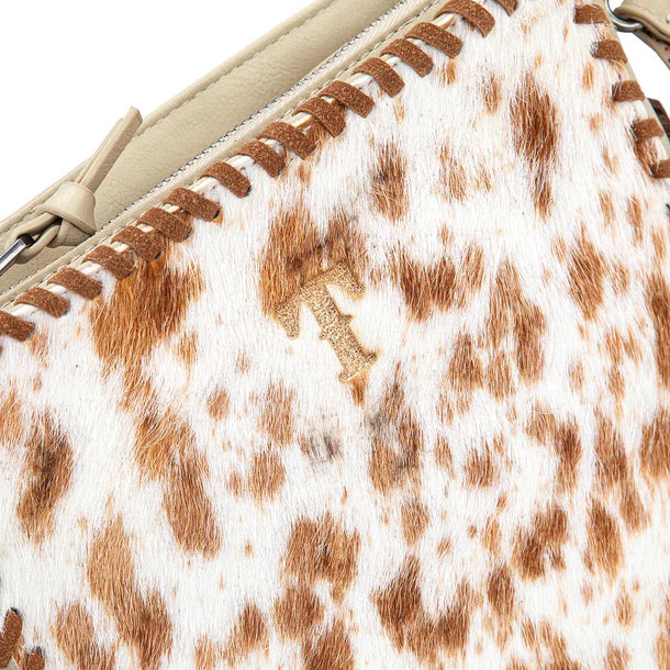 Trinity Ranch Cowhide Fringe Crossbody Bag - Tan