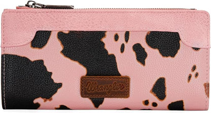 Wrangler Cow Print Bi-Fold Wallet - Pink