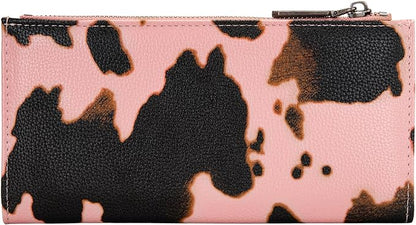 Wrangler Cow Print Bi-Fold Wallet - Pink