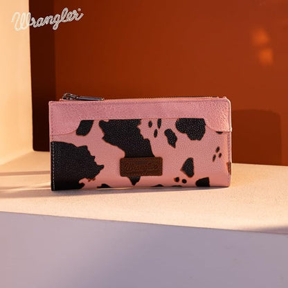 Wrangler Cow Print Bi-Fold Wallet - Pink