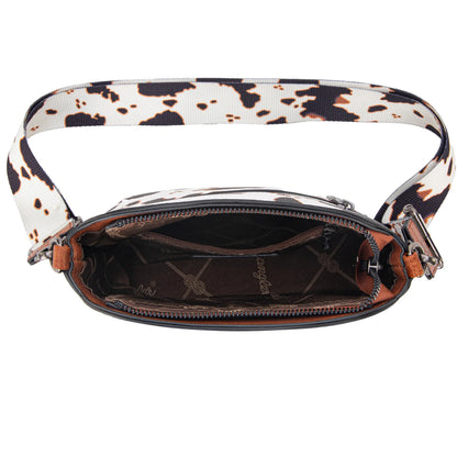 Wrangler Cow Print Crossbody Bag - Brown
