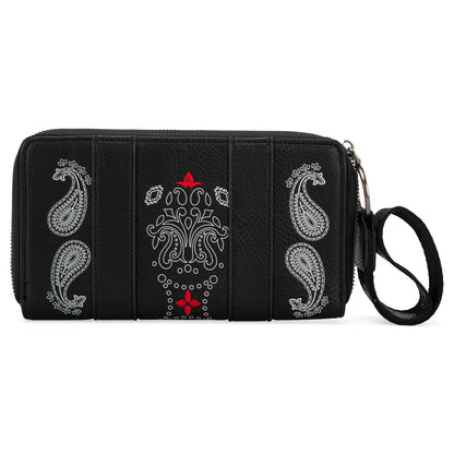 Wrangler Bandana Paisley Print Wallet -Black
