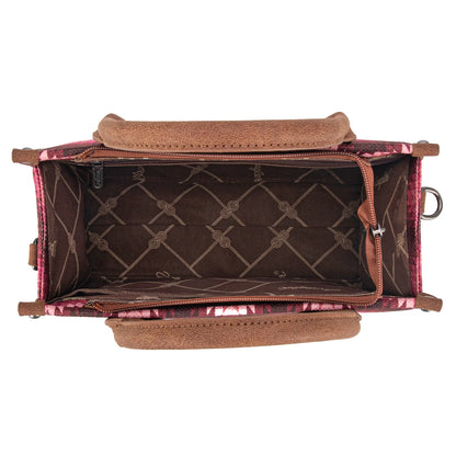Wrangler Southwestern Pattern Dual Sided Print Tote/Crossbody - DARK PINK