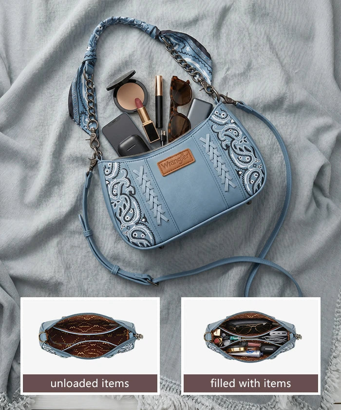 Wrangler Paisley Shoulder Bag - Blue