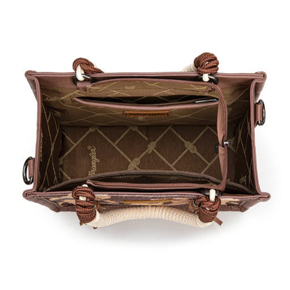 Wrangler Cow Print Tote/Crossbody - Light Coffee