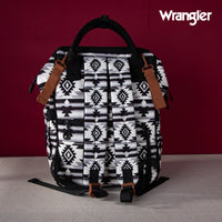 Wrangler Aztec Printed Callie Backpack (Nappy Bag) - Black