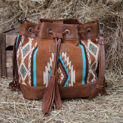 Wrangler Maya Aztec Bucket Bag -Tan