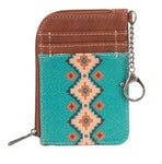 Wrangler Southwestern Art Print Mini Zip Card Case - Turquoise