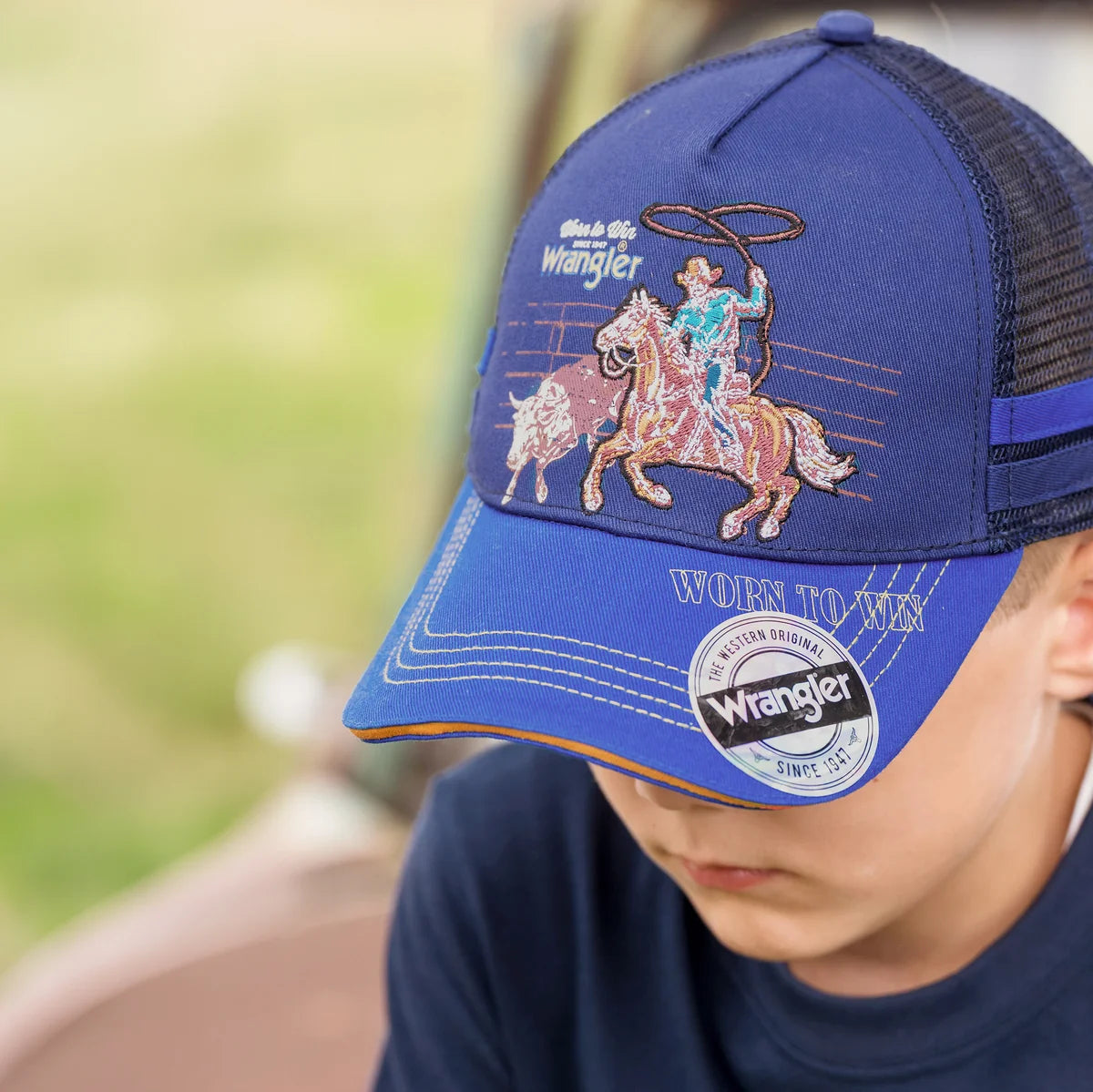 Kid's Abe Trucker Cap - Navy/ Blue