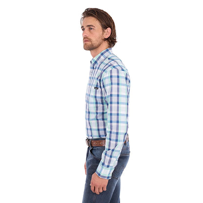 Men's Dale 1PKT Long Sleeve Shirt - Green/ Blue