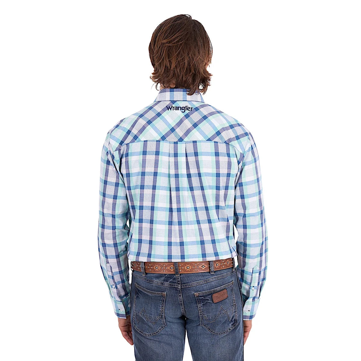 Men's Dale 1PKT Long Sleeve Shirt - Green/ Blue